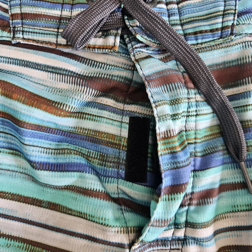 PrAna Mens Swim Boardshorts Size 33 Linear‎ Hybrid Shorts Blue Jay Striped